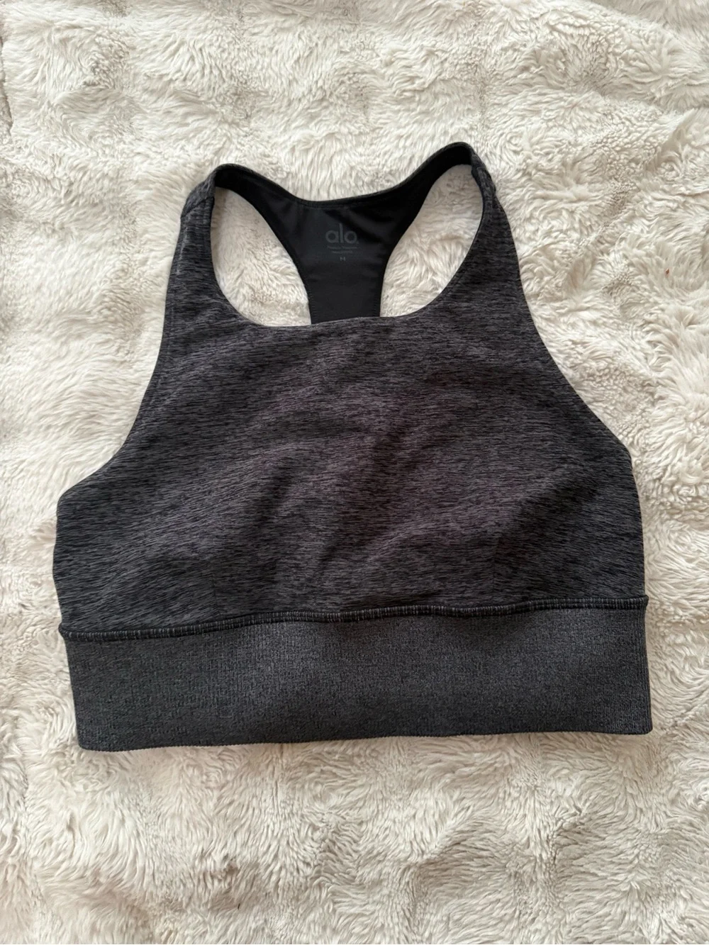 ALO Yoga Charcoal Gray Racerback Sports Bra